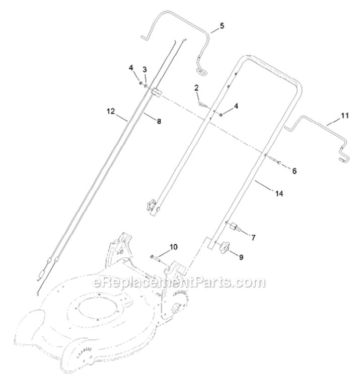 Handle_Assembly Diagram and Parts List for 10632  Lawn Boy Lawn Mower